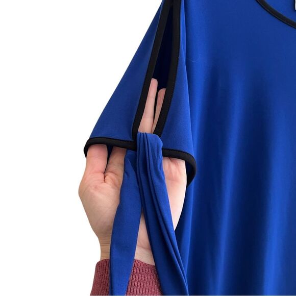 Two by Vince Camuto Ladies' Tie Sleeve Top (Goddess Blue/Black) Sz XS - Picture 8 of 11